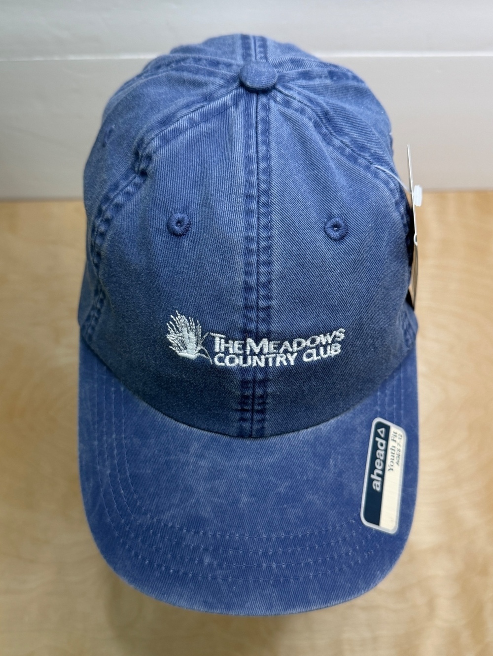 Ahead The Meadows Country Club Youth Fit Baseball Cap Ages 7-12 Blue Adjustable